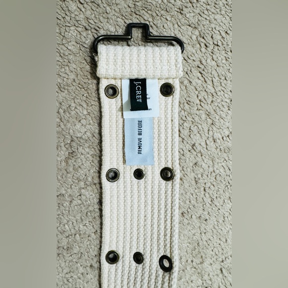 J. Crew Dress Belt Cream Canvas Metal Buckle Size Small / Medium - Picture 5 of 7
